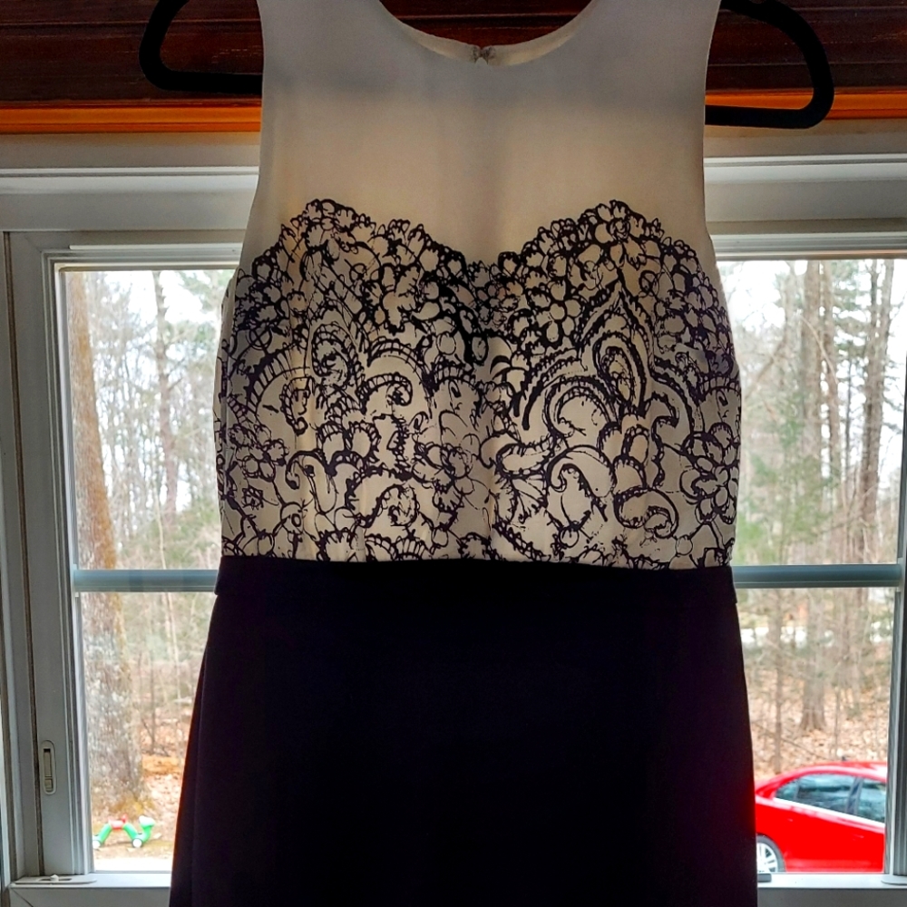 Size 0 loft black and white dress